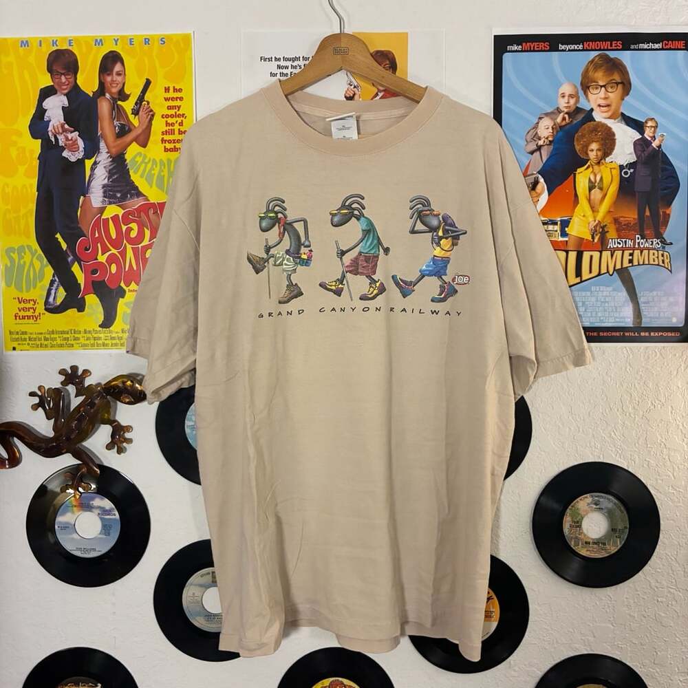 Vintage Grand Canyon Railway Hiking Ant Cartoon T-Shirt XL The Duck Company